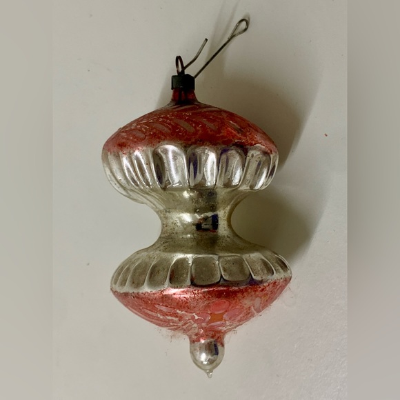 Early Mid Century Antique Figural Apple Core Shaped Christmas Tree Ornament - Picture 7 of 10